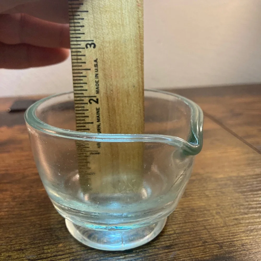 Vintage Glass Mortar and Pestle Set Apothecary Herb Grinder Clear Glass 3 Piece